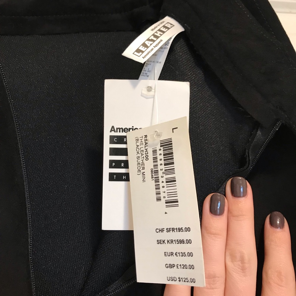 American Apparel Black Suede Mini Skirt - Picture 5 of 5